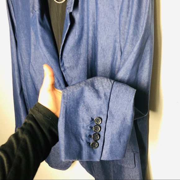 LANE BRYANT BLUE BUTTON BLAZER - Picture 5 of 8